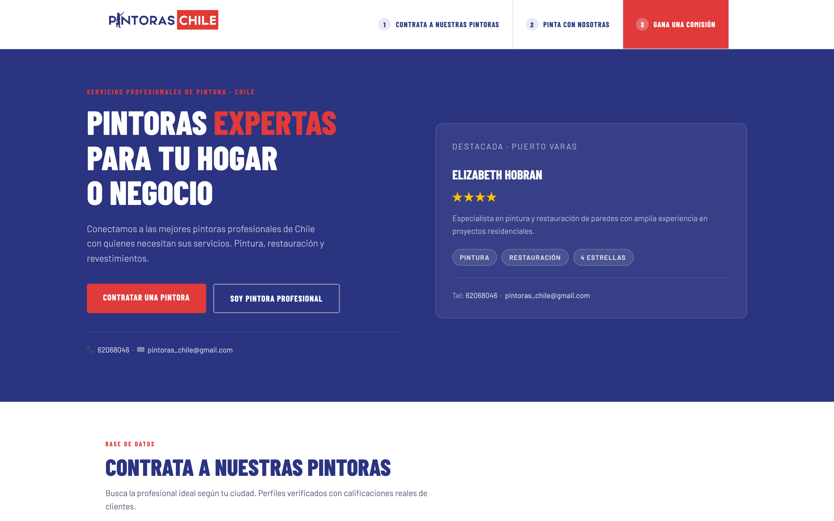 Pintoras Chile — plataforma web